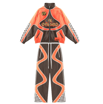 Mua Màu sắc tùy chỉnh bị chặn áo phơi cắt và may đàn ông Patchwork Track Nylon Windbreaker Tracksuit online manufacture