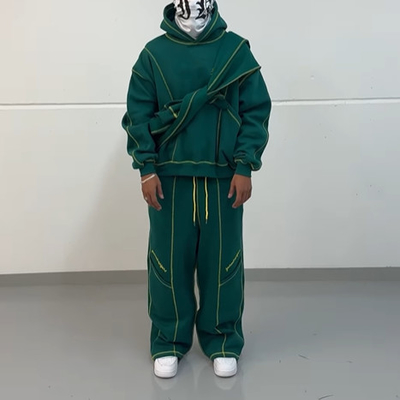 Mua Áo thể thao Baggy Jogger tùy chỉnh cho nam Dtg in Piping Sweat Suit Letter in Hoodie Sweatpants Set hai phần online manufacture