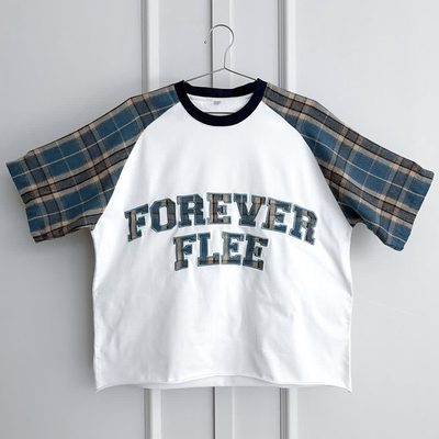 Mua Logo thêu tùy chỉnh chất lượng cao Plaid Raglan tay áo flanel Cotton hữu cơ nặng áo phông lớn cho nam giới online manufacture