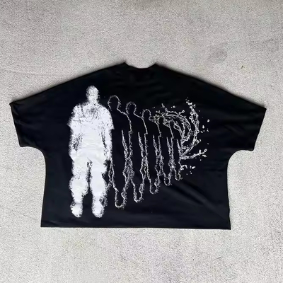 Mua 2025 Custom Graphic Crew Neck Drop Shoulder Áo thun hạng nặng Đặt cắt lớn Áo thun phù hợp với đàn ông online manufacture