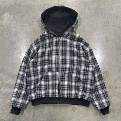 Mua Custom Acid Wash thêu dải flanel zip lên áo khoác Jacket hai lớp đảo ngược áo khoác màu hoa trong 100% bông online manufacture