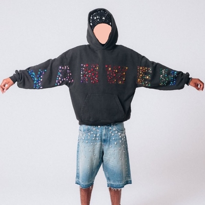 Mua Áo Hoodie Chui Đầu Phong Cách Y2K Vintage Nặng Ký Custom Crystals 500 Gsm Cotton Terry Nam Đính Đá online manufacture