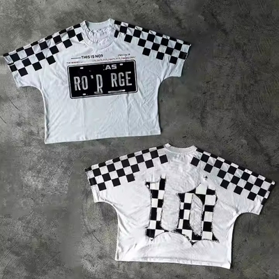 Mua Nhà sản xuất áo phông T Shirt Tùy chỉnh Kẻ sọc Cổ điển Hai lớp 100% Cotton Oversized Boxy Chất lượng cao Streetwear Áo phông nam Cropped online manufacture