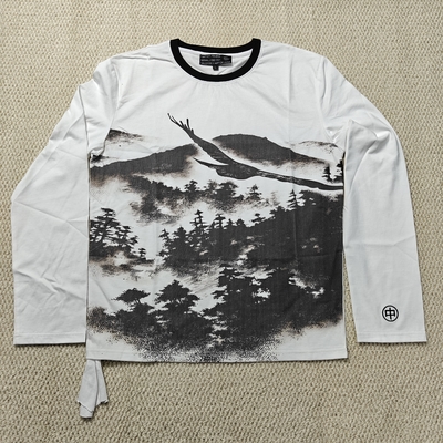Mua Áo thun dài tay nam in hình in theo yêu cầu, cổ tròn, dáng rộng, vai trễ, chất liệu cotton 100% dày dặn online manufacture