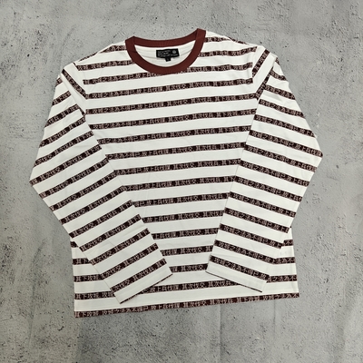Mua Áo thun dài tay sọc cổ tròn rộng rãi in DTG 100% cotton chất lượng cao streetwear nam online manufacture