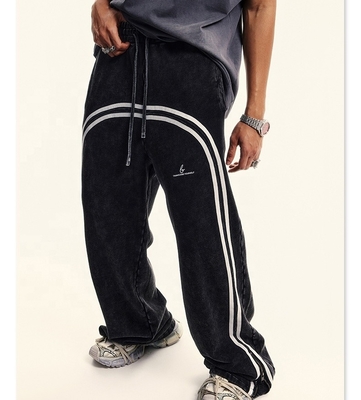 Trang phục đường phố tùy chỉnh Cotton Terry Pháp Đặt chồng lên nhau quần thể dục chạy bộ với rửa axit