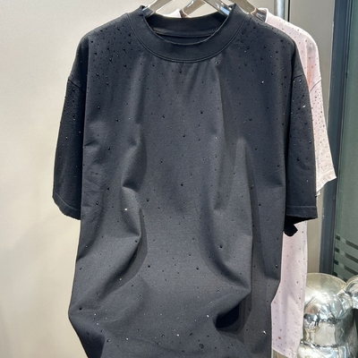 Nhãn Đánh nặng T-shirt rhinestone tùy chỉnh cho Streetwear Over Size Vintage Look
