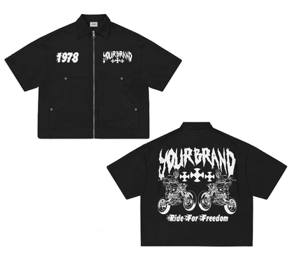 Logo tùy chỉnh in màn hình T-shirt bọc thép cắt bằng vải bông 100% cho trang phục đường phố