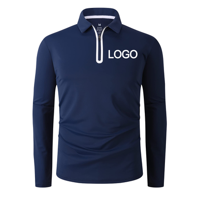ẩm Wicking Dry Fit tay áo dài tùy chỉnh Streetwear nửa zip lên cổ áo golf