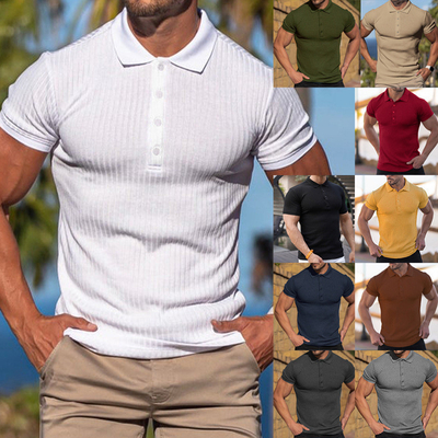 Áo Polo Polyester in tùy chỉnh Thiết kế sọc màu sắc cho lối sống tích cực của nam giới