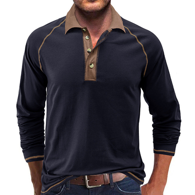 100% Cotton Long Sleeve Polo T-Shirt MACTING Logo tùy chỉnh thêu Jersey golf thông thường