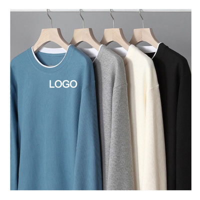 6xl 5xl 3xl áo phông cổ người lái áo phông lớn phong cách bình thường Waffle thợ dệt áo phông da nhiệt