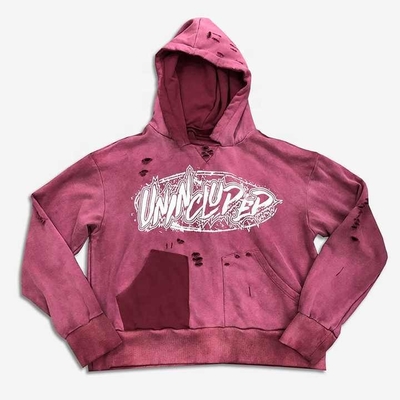 Vintage Sun Fade Distressed Ripped Hoodie cho nam và nữ trong phong cách Unisex