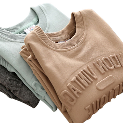 Trọng lượng cao dày Pháp Terry Hoodie Jogger Custom Embossed LOGO Sweatshirt Hoodies