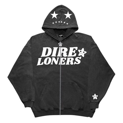 Tùy chỉnh Full Face Zipper Up Pullover Hoodies cho nam giới Màu sắc và in 3D Puff