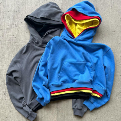 Áo thắt áo thắt áo choàng nam giới 3 màu 3 lớp Hoodie