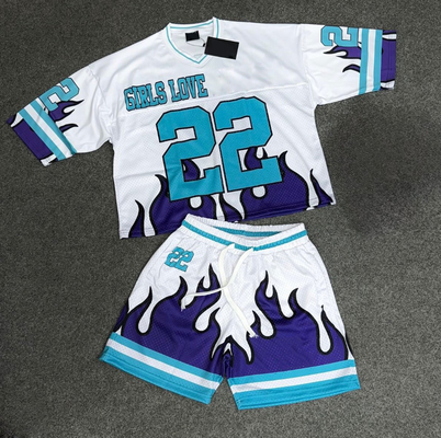 Thể thao mùa hè tùy chỉnh 2 bộ Set Quick Dry Mesh Football T-Shirt Soccer Jersey Set T-Shirt và quần short Set đàn ông
