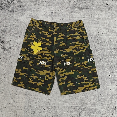 Custom New Cavas Twill Denim Shorts 100% Cotton Streetwear Summer Hunting Embroidery Cargo Camo Jean Shorts cho nam giới