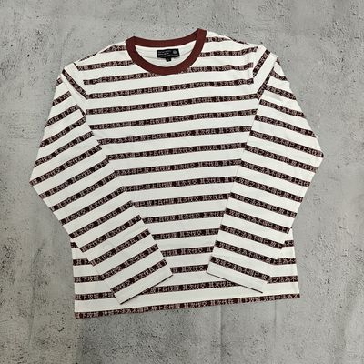 Áo thun dài tay sọc cổ tròn rộng rãi in DTG 100% cotton chất lượng cao streetwear nam